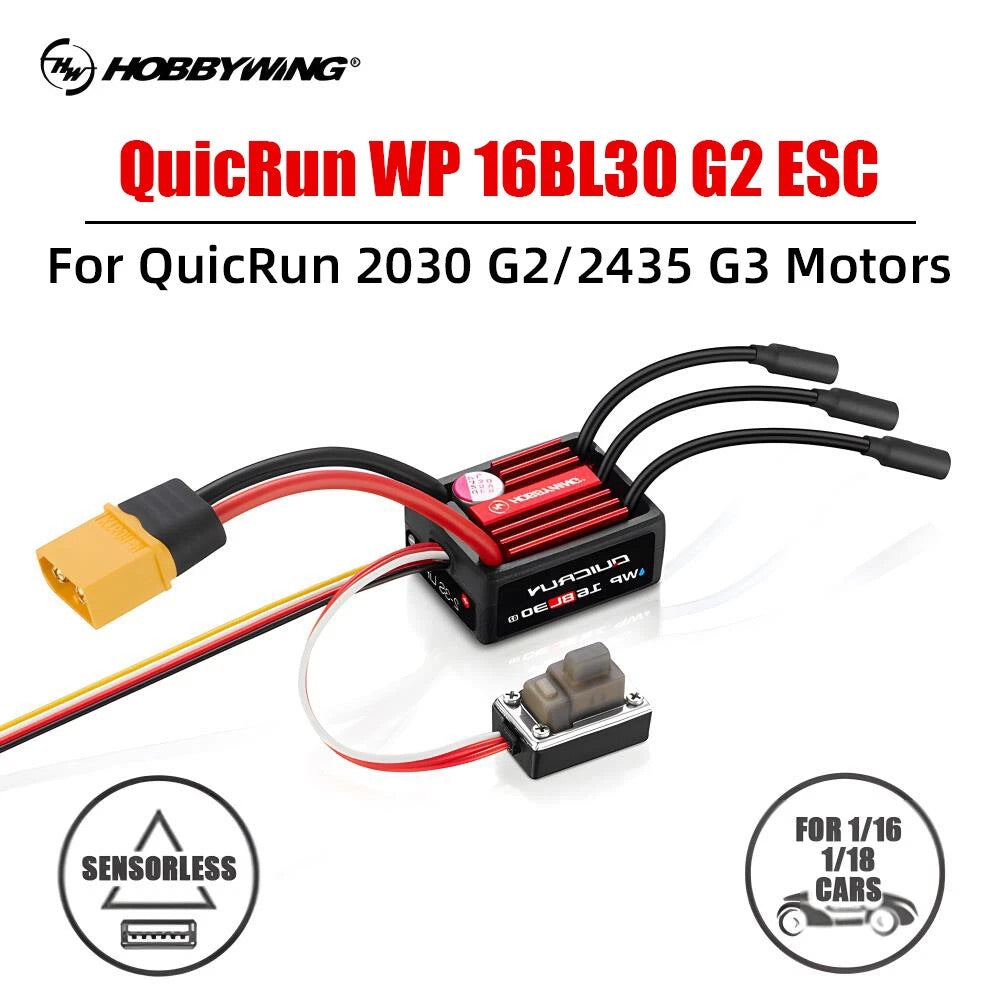 Hobbywing Quicrun WP 16BL30 G2 ESC 30A for 1/16 1/18 RC