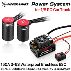 Hobbywing Quicrun WP 8BL150 150A G2 ESC + 4274SL/4268SL Motor Combo for 1/8 RC