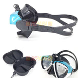 Half Face Snorkeling Mask for Surface Scuba Diving with GoPro Mount (White/Blue) - RC Papa
