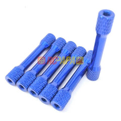 M3x30mm/35mm Round Aluminium Knurled Standoffs Spacer v3 Blue (6pc) - RC Papa