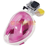 Snorkeling Full Face Mask with GoPro Mount Pink for Surface Diving Snorkel Scuba - RC Papa