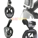 Snorkeling Full Face Mask with GoPro Mount Black for Surface Diving Snorkel Scuba - RC Papa