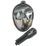 Snorkeling Full Face Mask with GoPro Mount Black for Surface Diving Snorkel Scuba - RC Papa